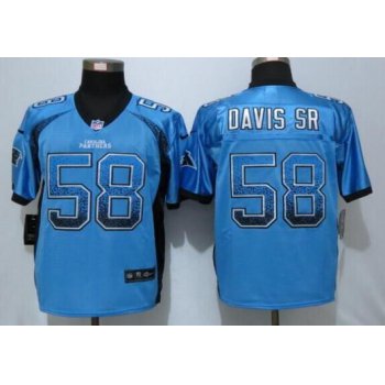 Men's Carolina Panthers #58 Thomas Davis Sr Light Blue Drift Fashion NFL Nike Elite Jersey
