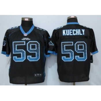 Men's Carolina Panthers #59 Luke Kuechly Black Drift Fashion NFL Nike Elite Jersey