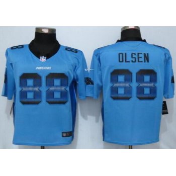 Men's Carolina Panthers #88 Greg Olsen Light Blue Strobe 2015 NFL Nike Fashion Jersey