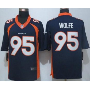 Men's Denver Broncos #95 Derek Wolfe Navy Blue Alternate NFL Nike Limited Jersey