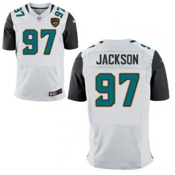 Men's Jacksonville Jaguars #97 Malik Jackson White Road NFL Nike Elite Jersey
