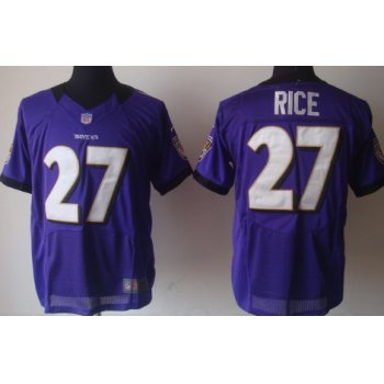 Nike Baltimore Ravens #27 Ray Rice Purple Elite Jersey