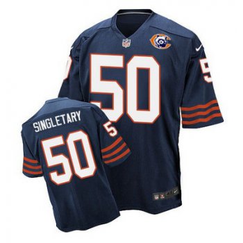 Nike Bears #50 Mike Singletary Navy Blue Throwback Men's Stitched NFL Elite Jersey