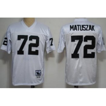 Oakland Raiders #72 John Matuszak White Throwback Jersey