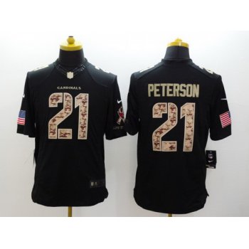 Nike Arizona Cardinals #21 Patrick Peterson Salute to Service Black Limited Jersey
