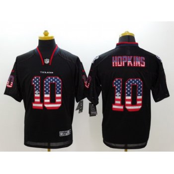 Nike Houston Texans #10 DeAndre Hopkins 2014 USA Flag Fashion Black Elite Jersey