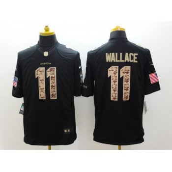 Nike Miami Dolphins #11 Mike Wallace Salute to Service Black Limited Jersey