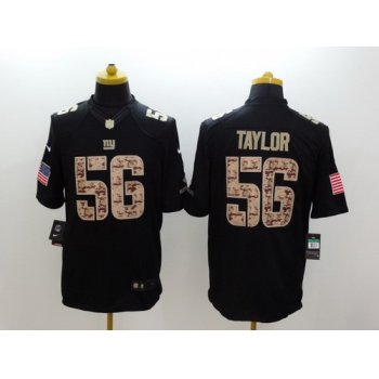 Nike New York Giants #56 Lawrence Taylor Salute to Service Black Limited Jersey