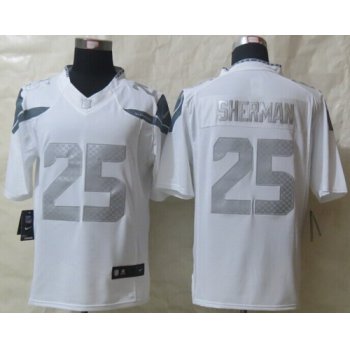 Nike Seattle Seahawks #25 Richard Sherman Platinum White Limited Jersey