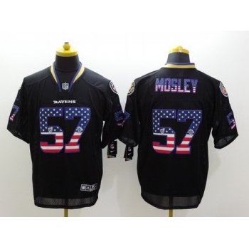 Nike Baltimore Ravens #57 C.J. Mosley 2014 USA Flag Fashion Black Elite Jersey
