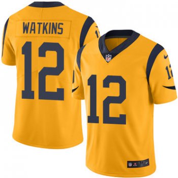 Nike Los Angeles Rams #12 Sammy Watkins Gold Men's Stitched NFL Limited Rush Jersey
