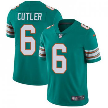 Nike Miami Dolphins #6 Jay Cutler Aqua Green Alternate Men's Stitched NFL Vapor Untouchable Limited Jersey