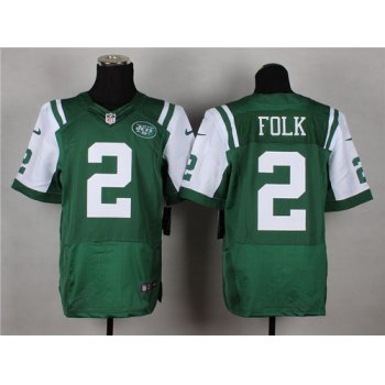 Nike New York Jets #2 Nick Folk Green Elite Jersey