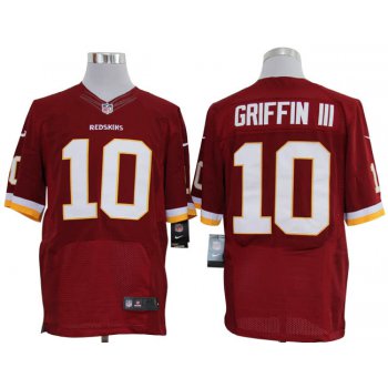Size 60 4XL-Robert Griffin III Washington Redskins #10 Red Stitched Nike Elite NFL Jerseys