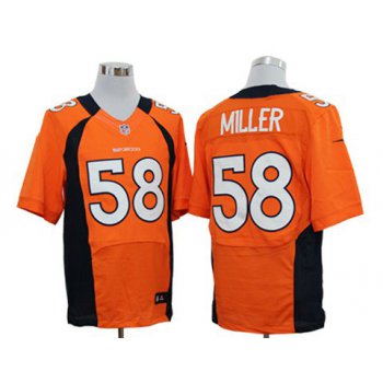 Size 60 4XL-Von Miller Denver Broncos #58 Orange Stitched Nike Elite NFL Jerseys