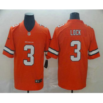 Men's Denver Broncos #3 Drew Lock Orange 2016 Color Rush Stitched NFL Nike Limited Jersey