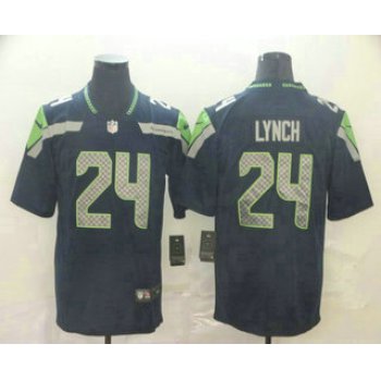Men's Seattle Seahawks #24 Marshawn Lynch Navy Blue 2017 Vapor Untouchable Stitched NFL Nike Limited Jersey