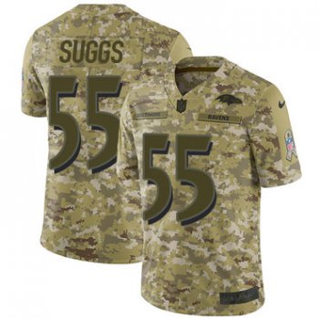 Nike Ravens #55 Terrell Suggs Camo Men's Stitched NFL Limited 2018 Salute To Service Jersey
