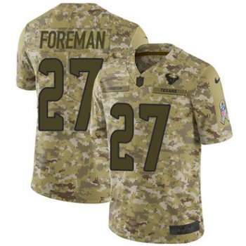 Nike Texans #27 D'Onta Foreman Camo Men's Stitched NFL Limited 2018 Salute To Service Jersey