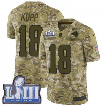 #18 Limited Cooper Kupp Camo Nike NFL Men's Jersey Los Angeles Rams 2018 Salute to Service Super Bowl LIII Bound