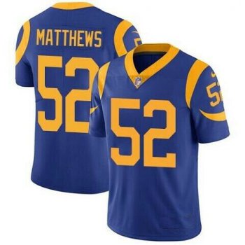 Nike Los Angeles Rams #52 Clay Matthews Royal Vapor Untouchable Limited Jersey