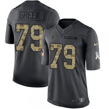 Men's Dallas Cowboys #79 Chaz Green Black Anthracite 2016 Salute To Service Stitched NFL Nike Limited Jersey