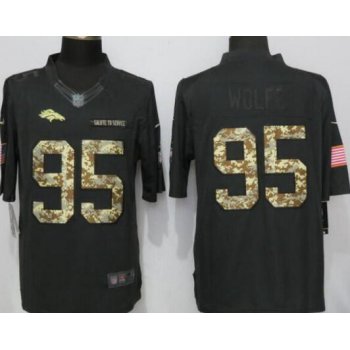 Men's Denver Broncos #95 Derek Wolfe Black Anthracite 2016 Salute To Service Stitched NFL Nike Limited Jersey