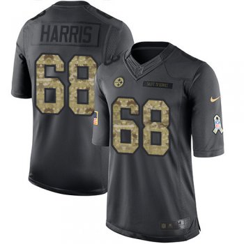Men's Pittsburgh Steelers #68 Ryan Harris Black Anthracite 2016 Salute To Service Stitched NFL Nike Limited Jersey