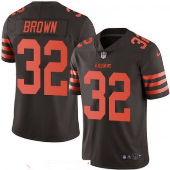Men's Cleveland Browns #32 Jim Brown Brown 2016 Color Rush Stitched NFL Nike Limited Jersey