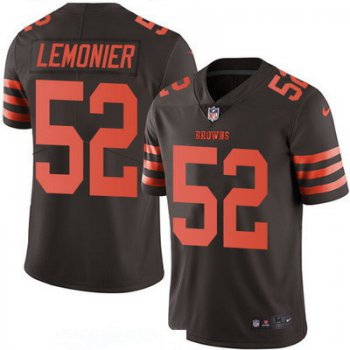 Men's Cleveland Browns #52 Corey Lemonier Brown 2016 Color Rush Stitched NFL Nike Limited Jersey