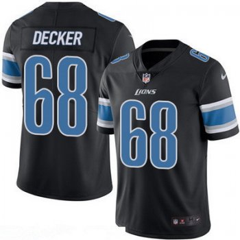 Men's Detroit Lions #68 Taylor Decker Black 2016 Color Rush Stitched NFL Nike Limited Jersey