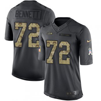 Men's Seattle Seahawks #72 Michael Bennett Black Anthracite 2016 Salute To Service Stitched NFL Nike Limited Jersey