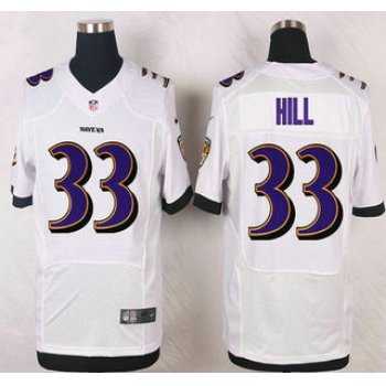 Baltimore Ravens #33 Will Hill White Road NFL Nike Elite Jersey