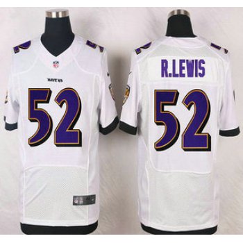 Baltimore Ravens #52 Ray Lewis White Retired Player NFL Nike Elite Jersey