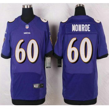 Baltimore Ravens #60 Eugene Monroe Purple Team Color NFL Nike Elite Jersey