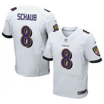 Baltimore Ravens #8 Matt Schaub White Road NFL Nike Elite Jersey