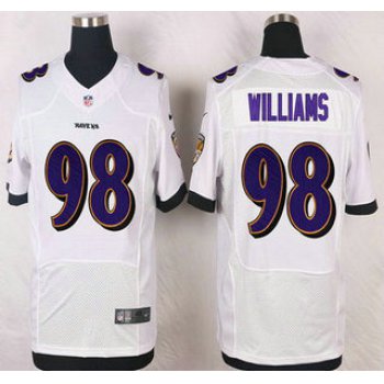 Baltimore Ravens #98 Brandon Williams White Road NFL Nike Elite Jersey