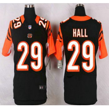 Cincinnati Bengals #29 Leon Hall Black Team Color NFL Nike Elite Jersey