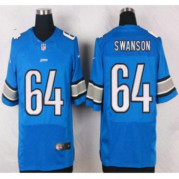 Detroit Lions #64 Travis Swanson Light Blue Team Color NFL Nike Elite Jersey
