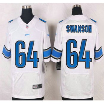 Detroit Lions #64 Travis Swanson White Road NFL Nike Elite Jersey