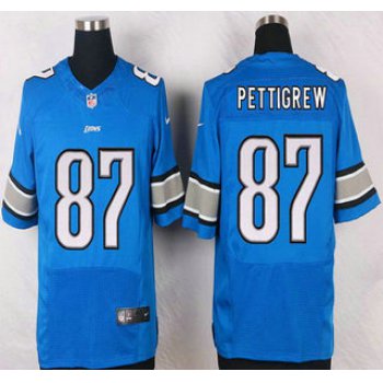 Detroit Lions #87 Brandon Pettigrew Light Blue Team Color NFL Nike Elite Jersey