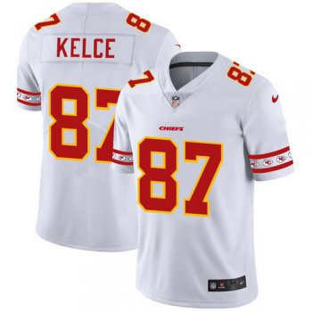 Kansas City Chiefs #87 Travis Kelce Nike White Team Logo Vapor Limited NFL Jersey