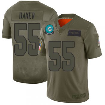 Nike Dolphins #55 Jerome Baker Camo Men's Stitched NFL Limited 2019 Salute To Service Jersey