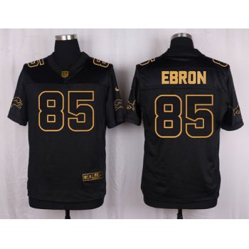 Nike Lions #85 Eric Ebron Black Men's Stitched NFL Elite Pro Line Gold Collection Jersey