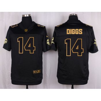 Nike Vikings #14 Stefon Diggs Black Men's Stitched NFL Elite Pro Line Gold Collection Jersey
