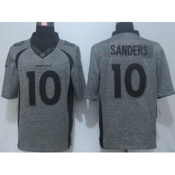 Men's Denver Broncos #10 Emmanuel Sanders Nike Gray Gridiron 2015 NFL Gray Limited Jersey