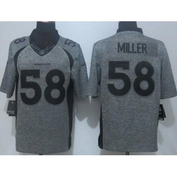 Men's Denver Broncos #58 Von Miller Nike Gray Gridiron 2015 NFL Gray Limited Jersey