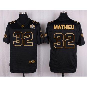 Nike Cardinals #32 Tyrann Mathieu Pro Line Black Gold Collection Men's Stitched NFL Elite Jersey