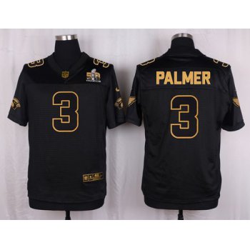 Nike Cardinals #3 Carson Palmer Pro Line Black Gold Collection Men's Stitched NFL Elite Jersey