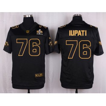Nike Cardinals #76 Mike Iupati Pro Line Black Gold Collection Men's Stitched NFL Elite Jersey